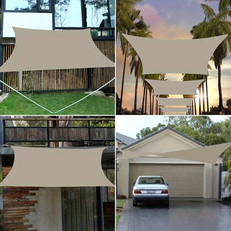 Gran toldo de lona para sombra exterior para camping jardín bloqueador UV marrón 10x10 pies