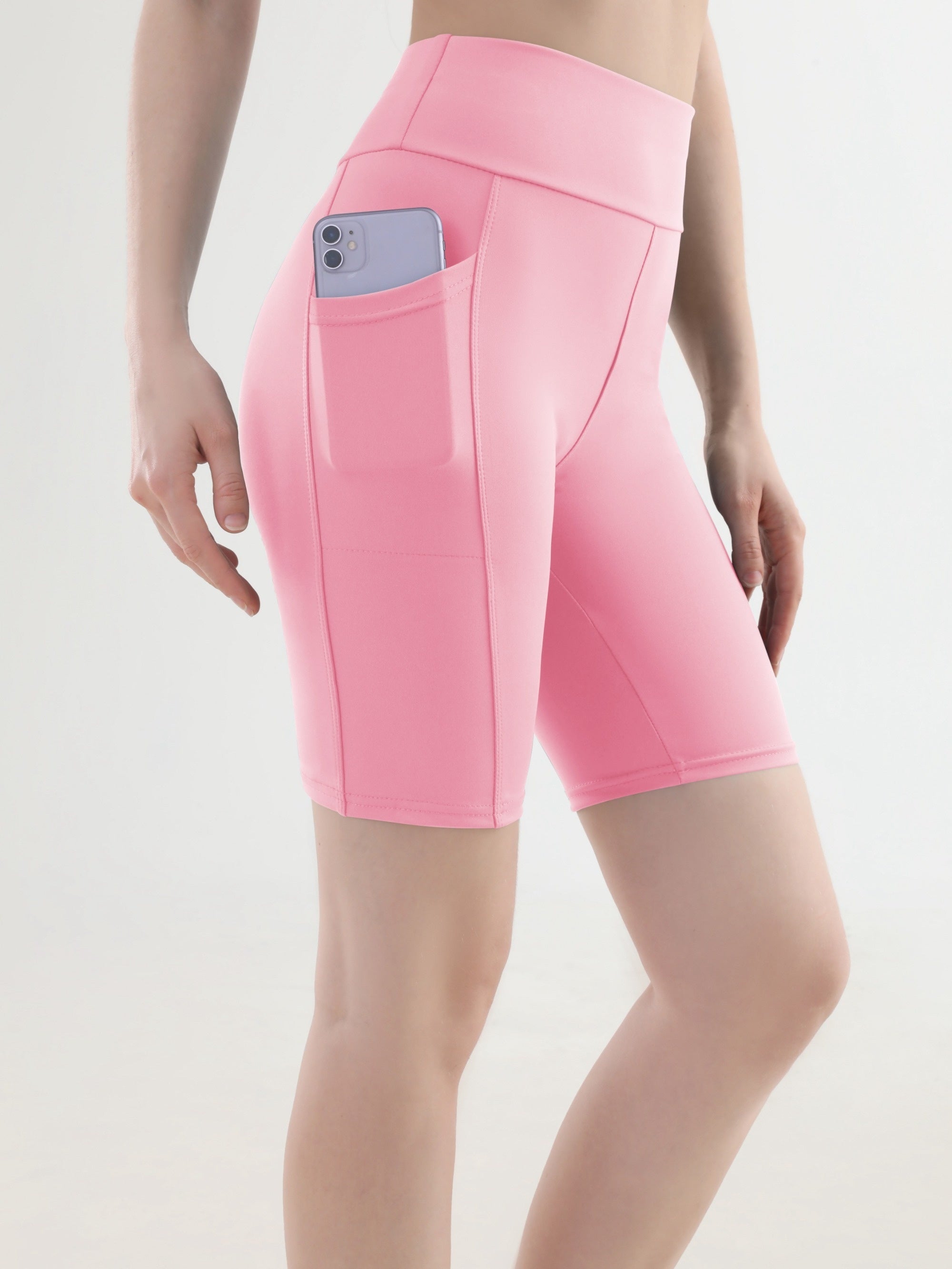 High Waist Cropped Leggings with Side Pockets for Summer Casual Stretchy