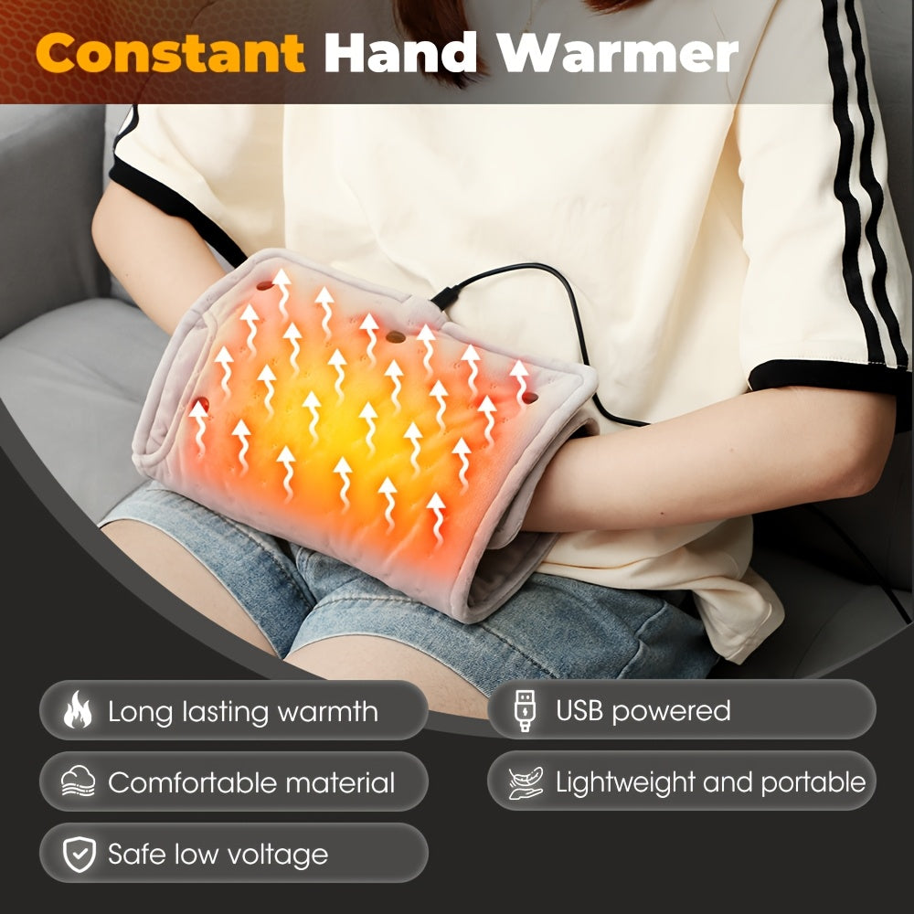 Портативный нагреватель для рук из фланели, электрическая грелка, перезаряжаемая, с регулируемой температурой
