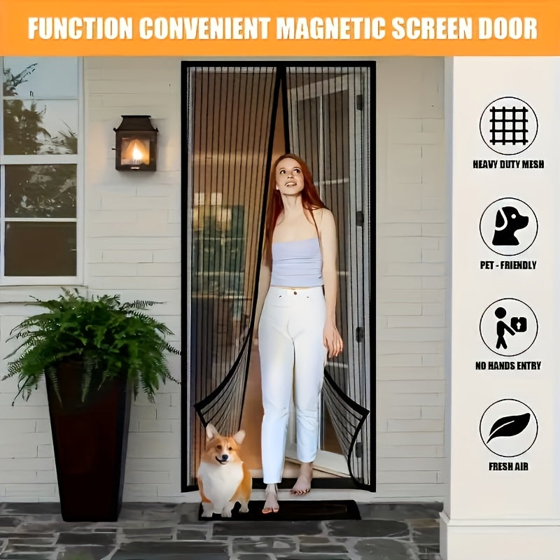 Magnetic Screen Door Mesh 91.44x208.28 cm Heavy Duty Pet-Friendly Insect Protection