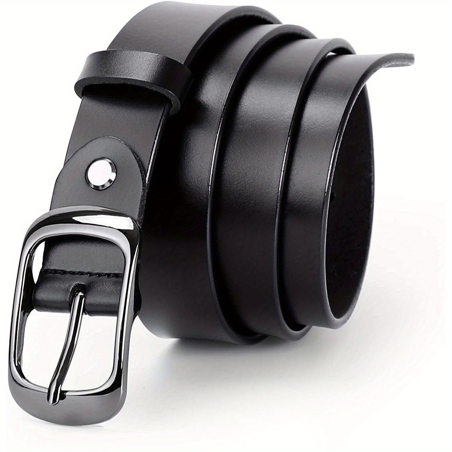 Женский кожаный ремень большого размера с отполированной пряжкой для повседневных джинсов и брюк