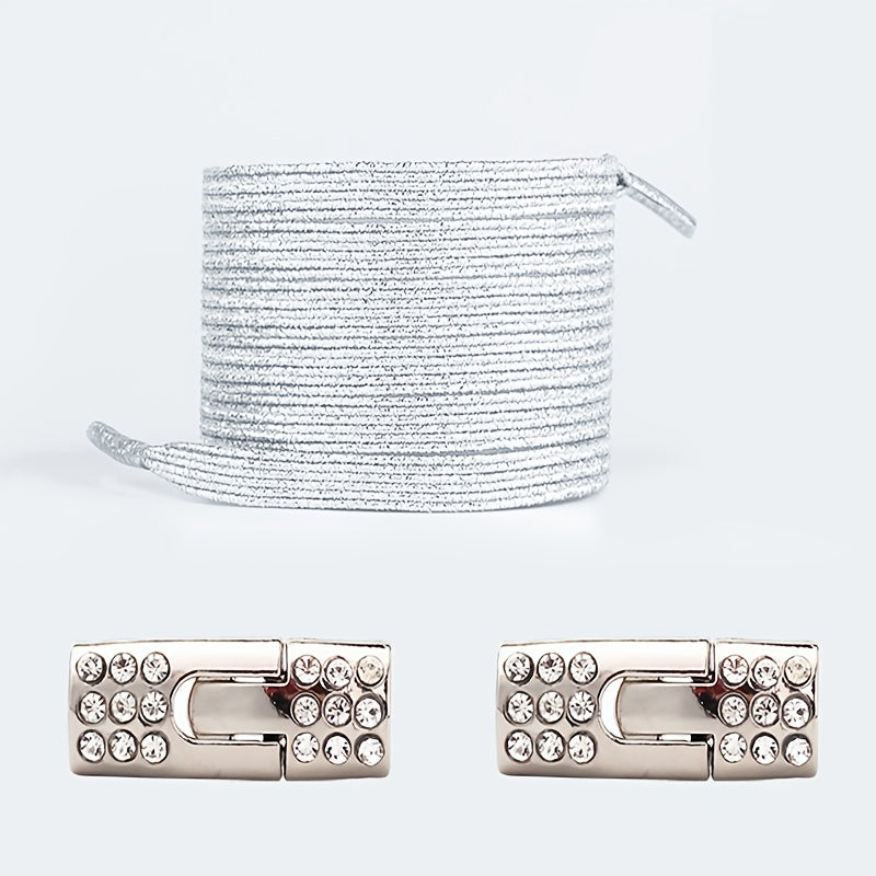 Unisex No-Tie Shoelaces Solid Colors Lightweight Acetate Rivet Details