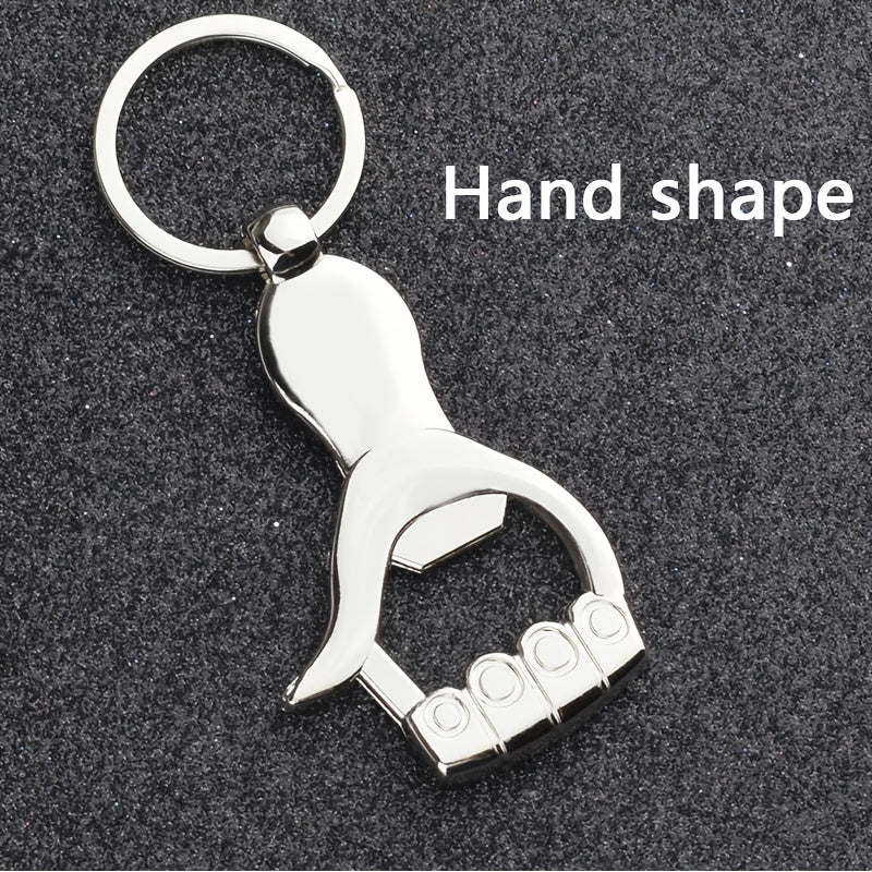 Palm-Shaped Metal Keychain Bottle Opener No Power Kitchen Dining Decor