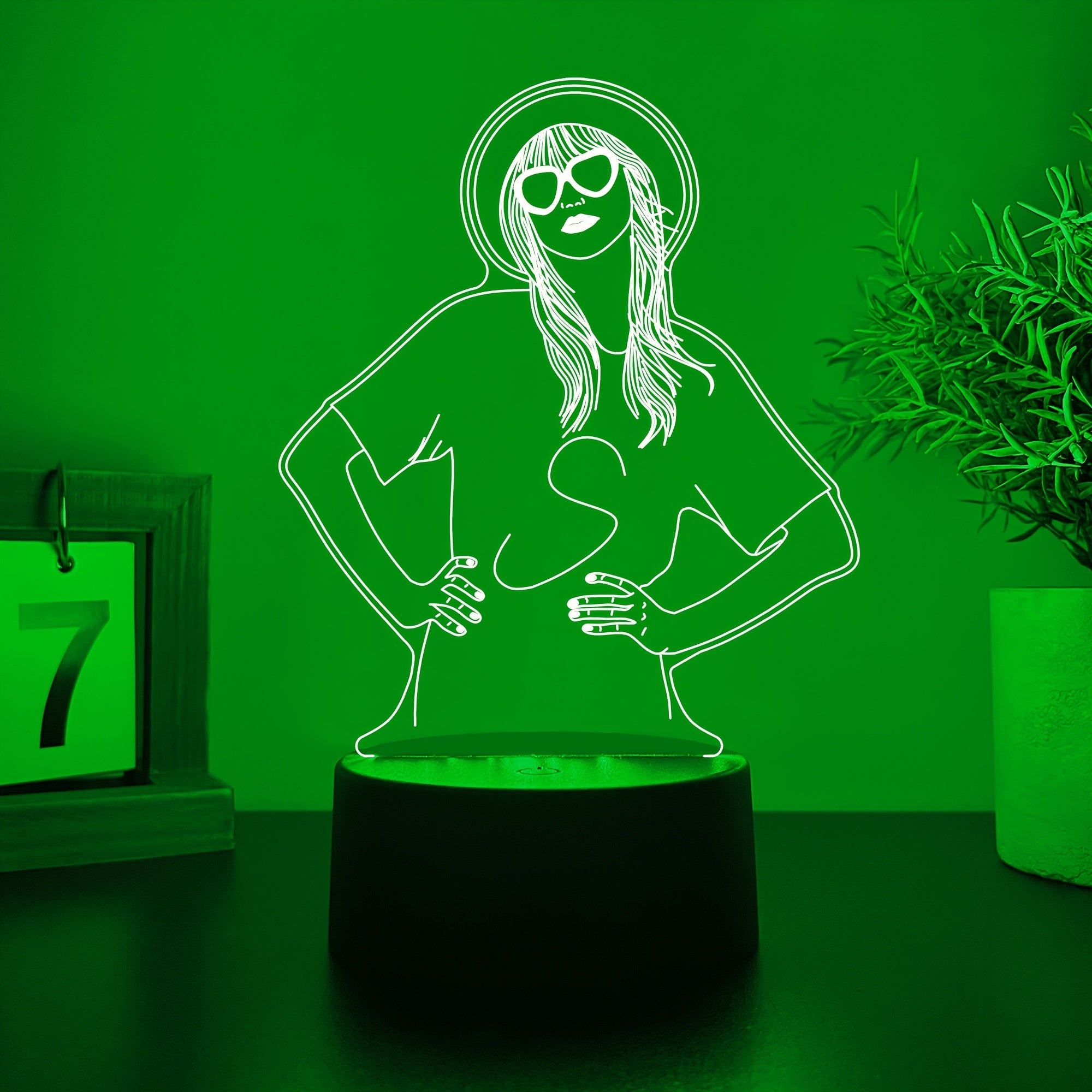 Luz nocturna 3D personalizada con efectos de iluminación automáticos para decoración de dormitorio y escritorio