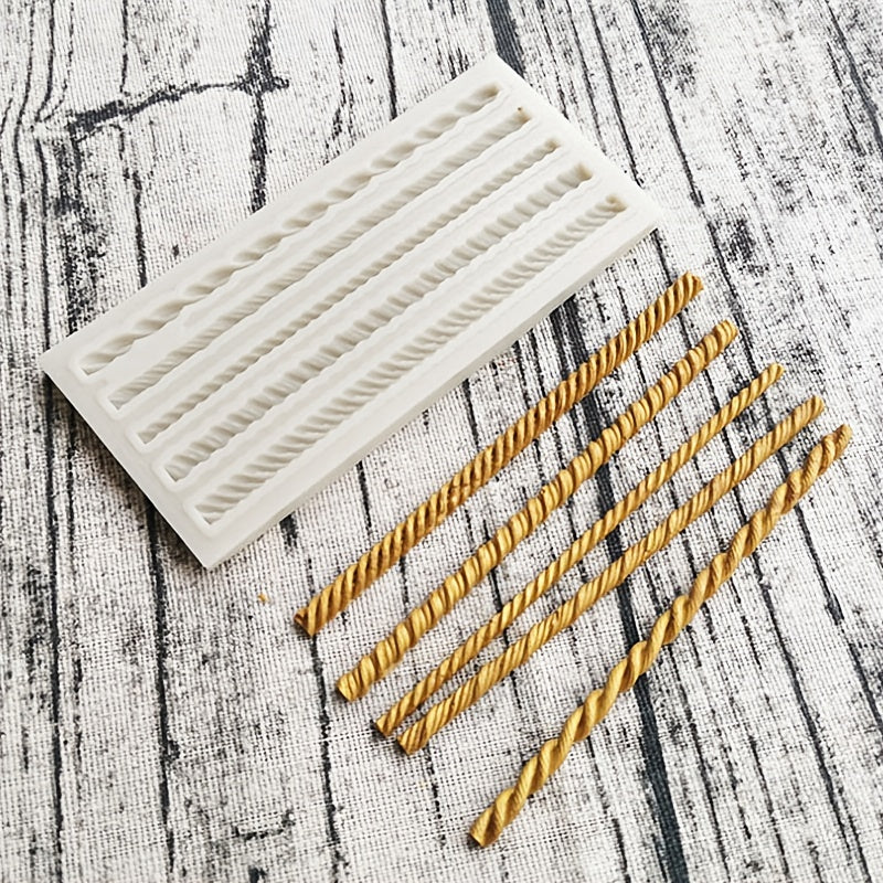 Silicone Mold for Braided Rope Design for Desserts Chocolate Fondant