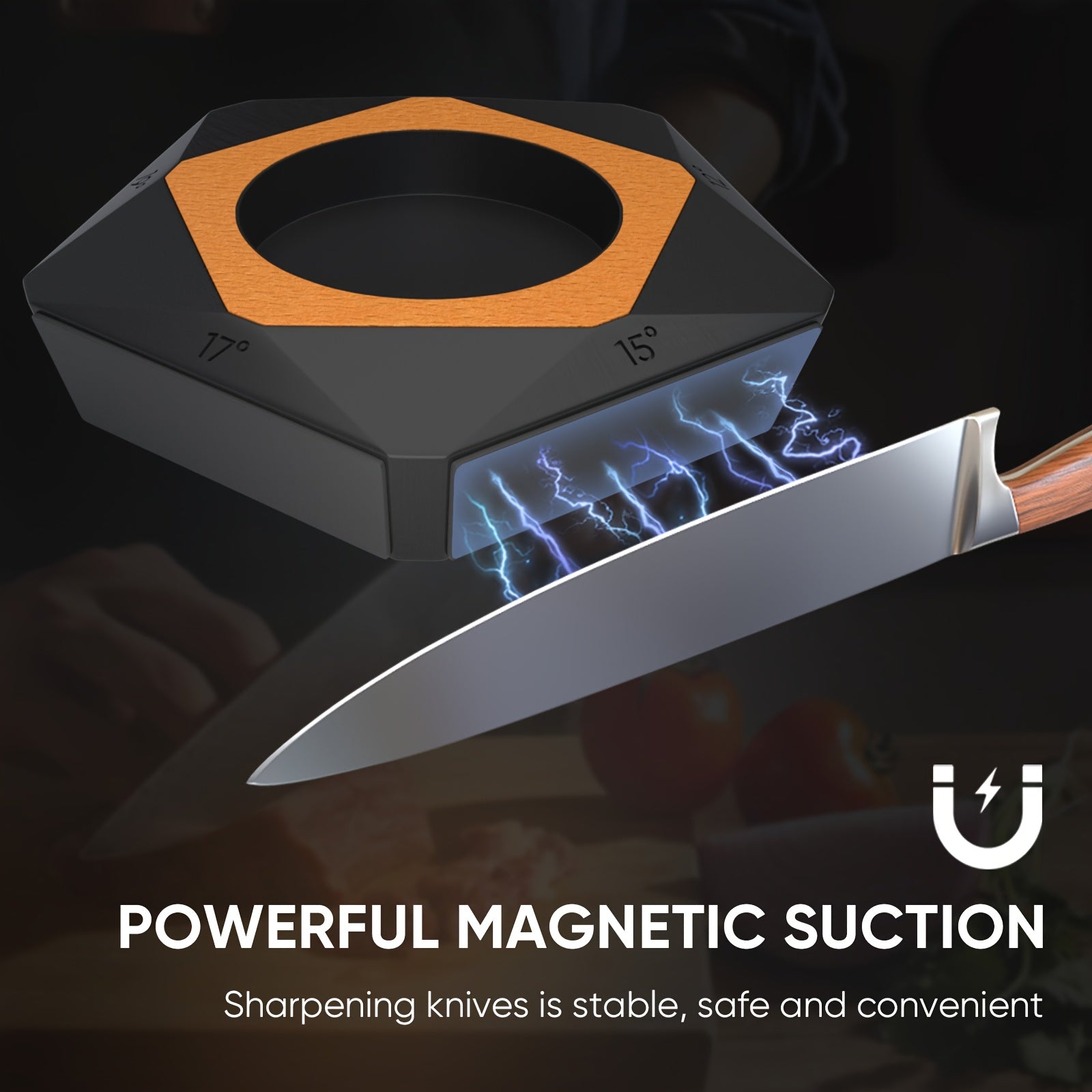 Kit multifuncional de afilador de cortador de cocina con ángulos de 12-21°