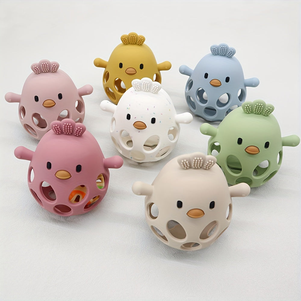 Baby Teether with Hand Grip Hollowed Out Chicken Design for Teething Relief