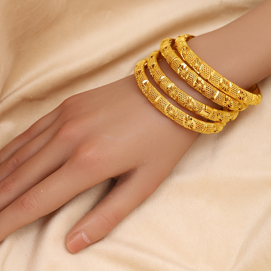 Open-Back Bangle in 18K Gold Plating for Women Stylish Jewelry