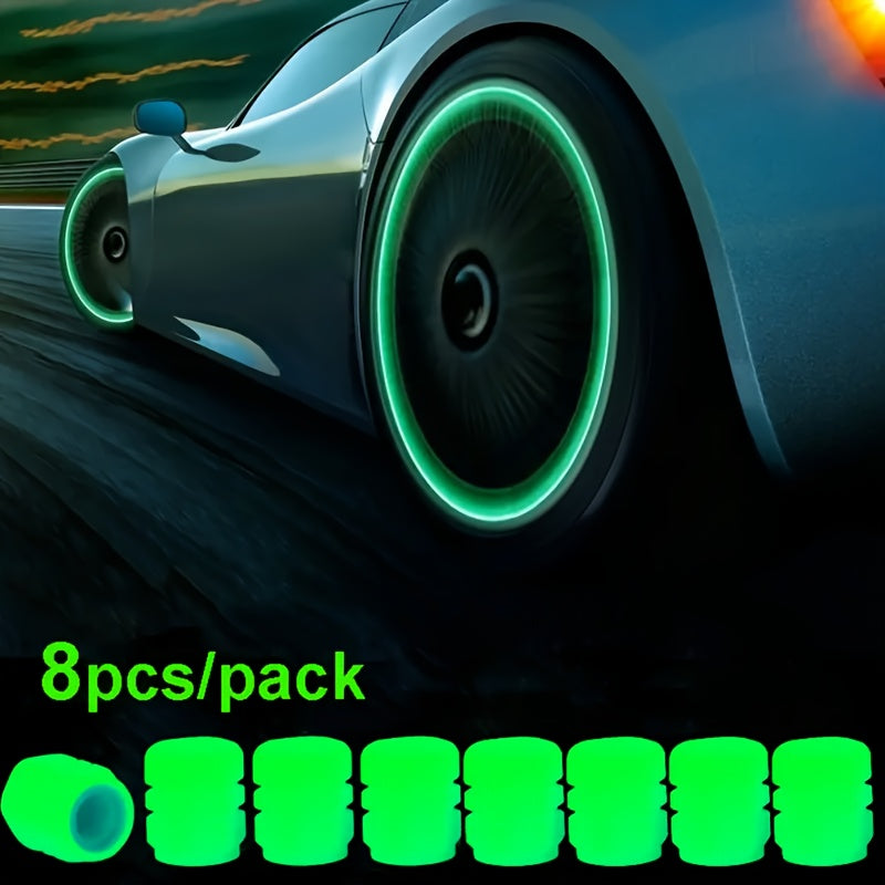 Glow in Dark Plastic Tire Valve Stem Caps for Cars Bikes Motorcycles Pack
