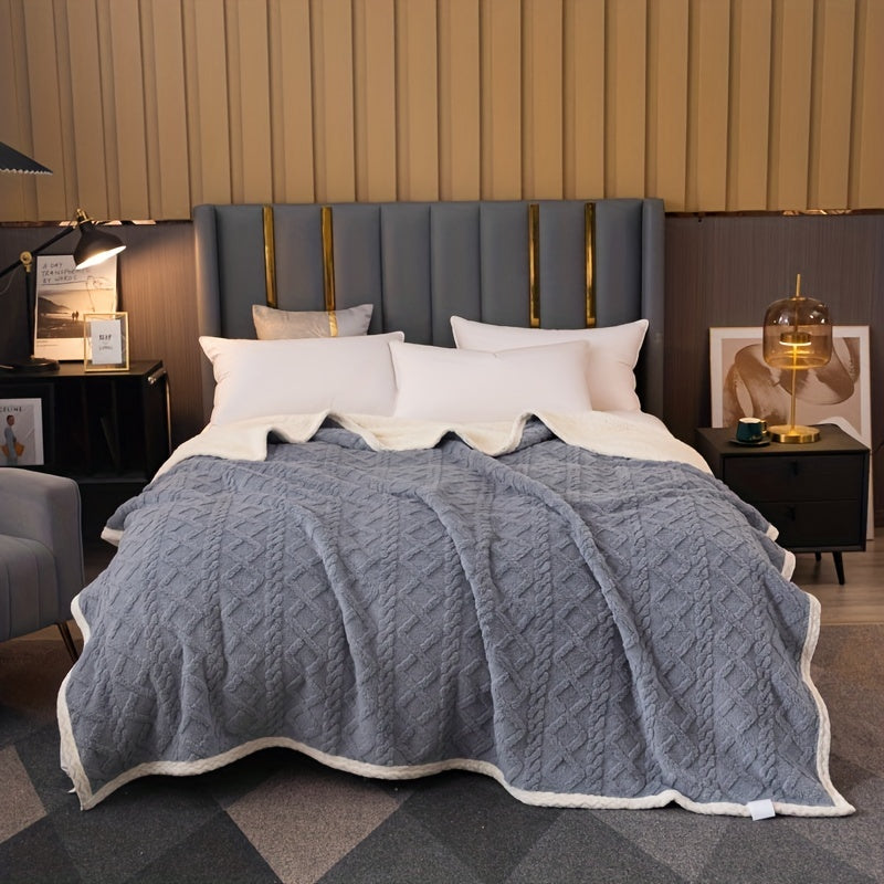 Manta de felpa doble cara ultra acogedora y suave para sofá, calor y comodidad