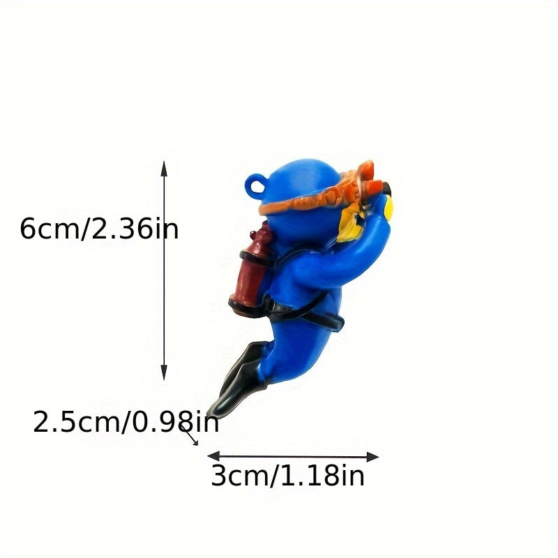 Mini PVC Aquatic Diver Figurine for Aquarium Decor Fish Tank Accessory