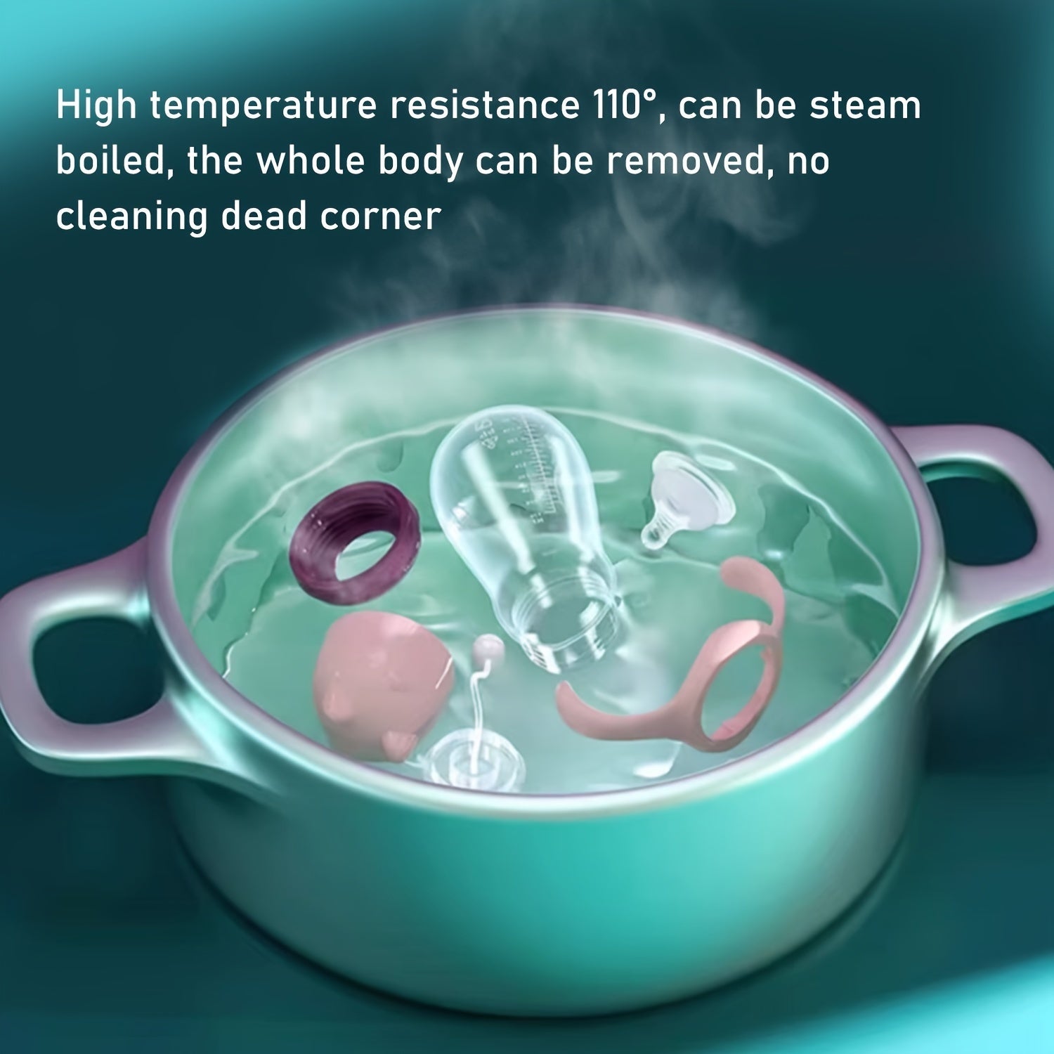 Baby Bottle 240ml with Cat Ears Heat-Resistant PP Wide Mouth Shatterproof for Newborns