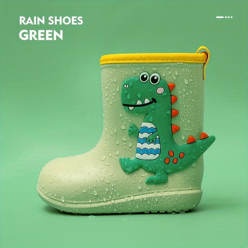 Kids Rain Boots Slip-Resistant Ankle Shoes Dinosaur Unicorn Casual All-Season