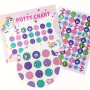 Juego de entrenamiento para el inodoro para niños pequeños con pegatinas de recompensa de dinosaurio y unicornio para niños y niñas de 0 a 3 años