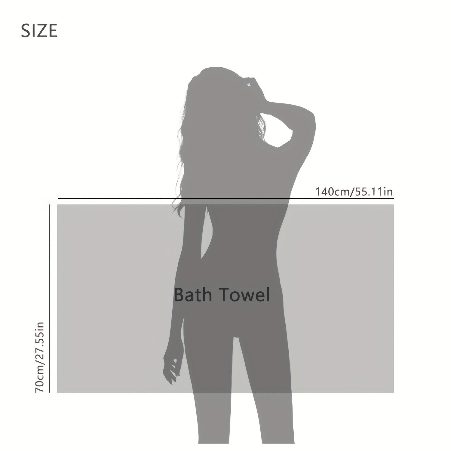 Cotton Bath Towels 3 Colors 68x139 cm Highly Absorbent