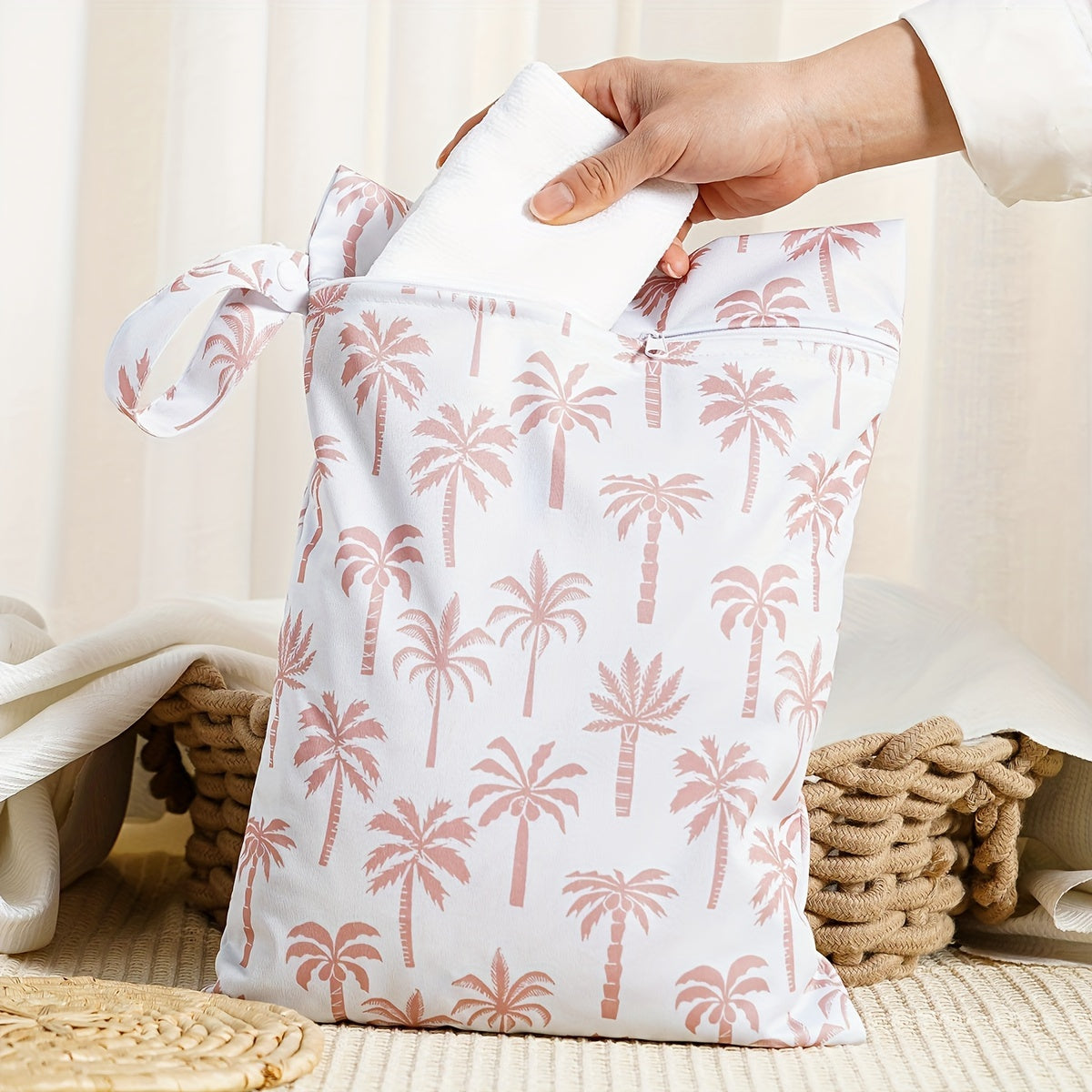 Portable Diaper Bag for Moms Waterproof Travel Bag with Wet Dry Compartments