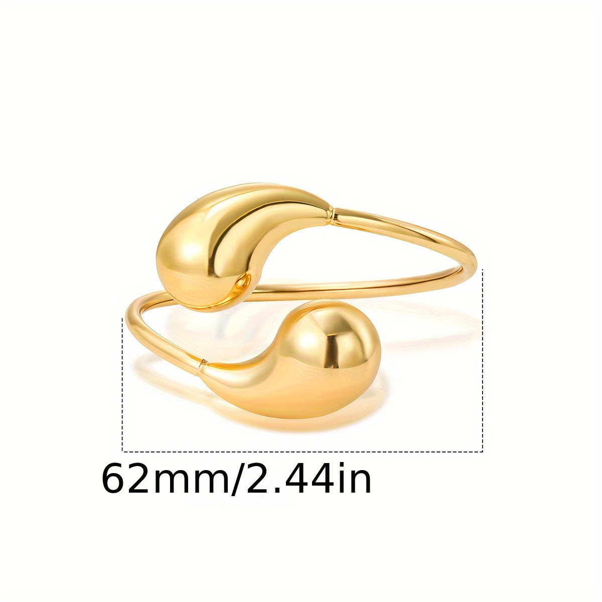 Retro ilhomlangan yoqimli tomchi bilaguzuk - 304 zanglamas po'latdan tayyorlangan, ajoyib oltin rangda, bahor qopqog'i va ochiq qovurg'a dizayni bilan - har kuni kiyish va sovg'a berish uchun mukammal