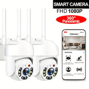 1080P Outdoor Security Camera with 360° Pan/Tilt Color Night Vision Motion Detection Two-Way Audio WiFi SD Card and Cloud Support