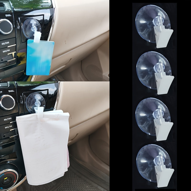 4/8pcs Car Shade Curtain Towel Glasses Suction Cup Clips Parking Card Holder