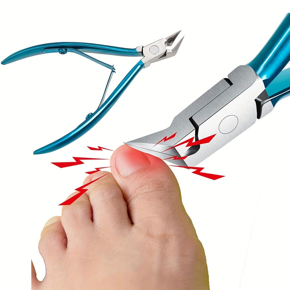 Stainless Steel Ingrown Toenail Tool with Sharp Pointed Tip Wide Jaw Podiatry Nail Clipper