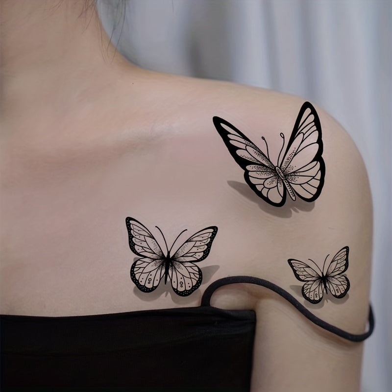 Unisex Waterproof 3D Butterfly Tattoo Sticker - Long-Lasting, Easy to Apply