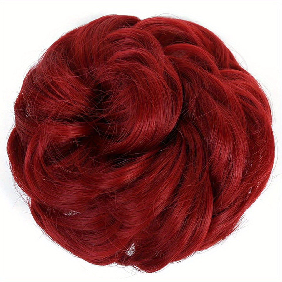 Women Synthetic Hair Bun Chignon Hairpiece Elastic Scrunchie Hair Accessory