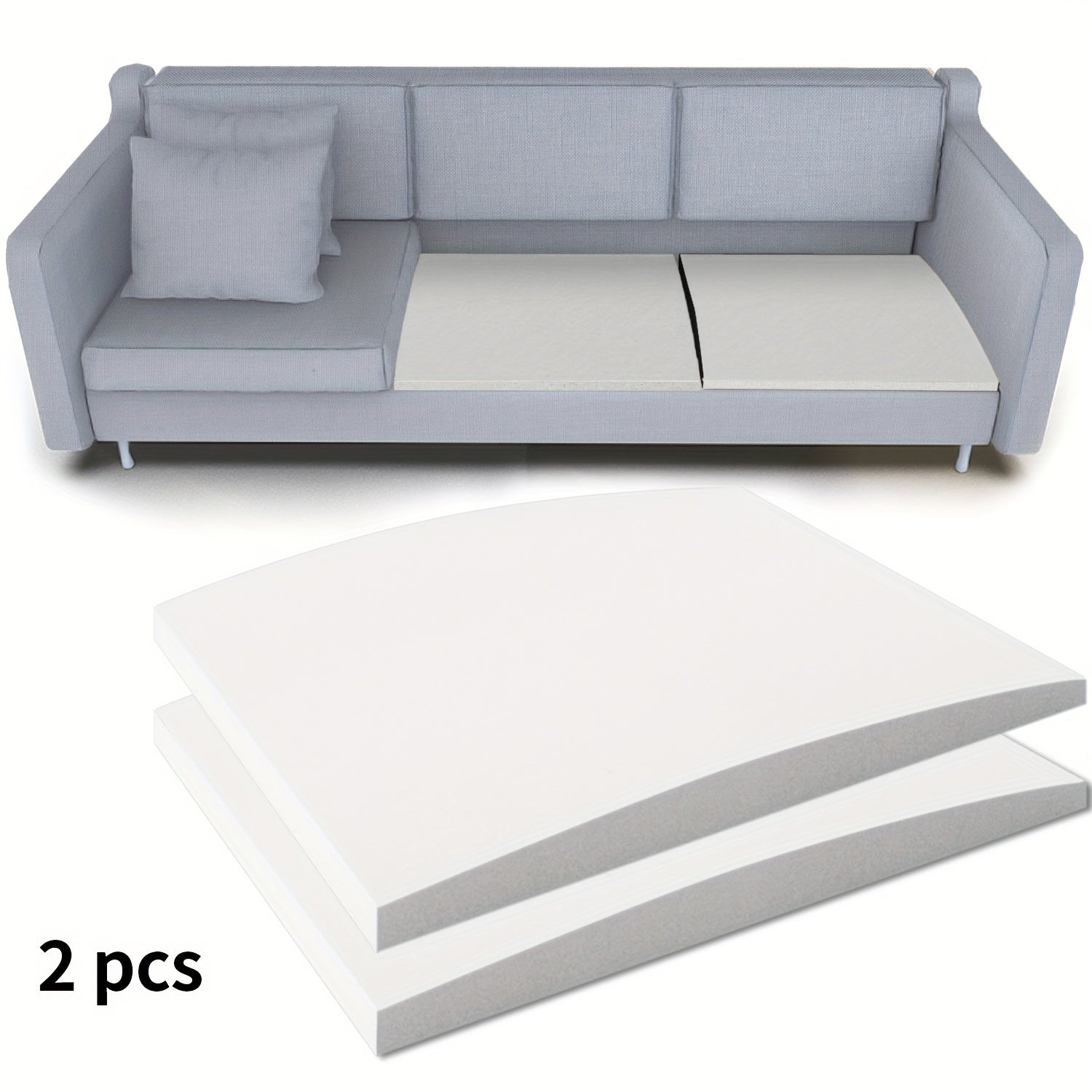 White Foam Sofa Cushion Support Arch 50.8cm x 50.8cm for Sagging Repair
