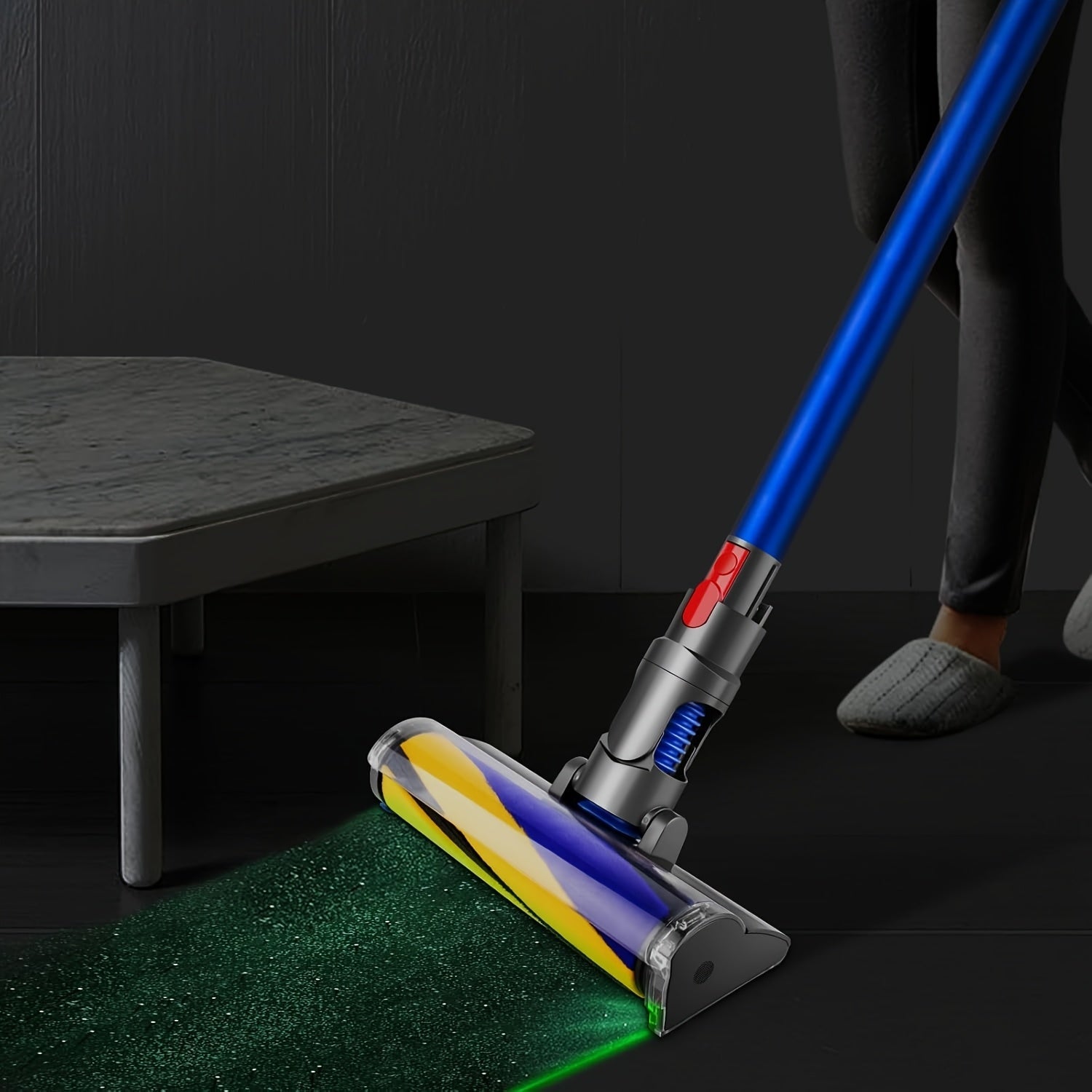 Compatible Vacuum Cleaner Brush Head for Hardwood Floors Red and Blue Bristles