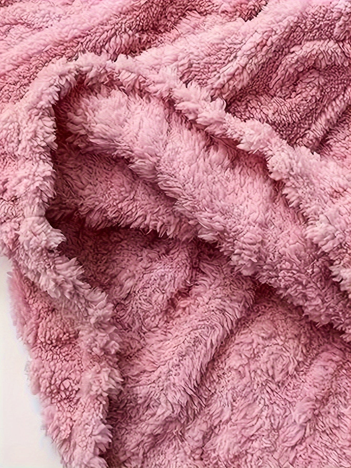 Pink Fleece Pajama Set for Women Long Sleeve Round Neck Cozy Fall Winter