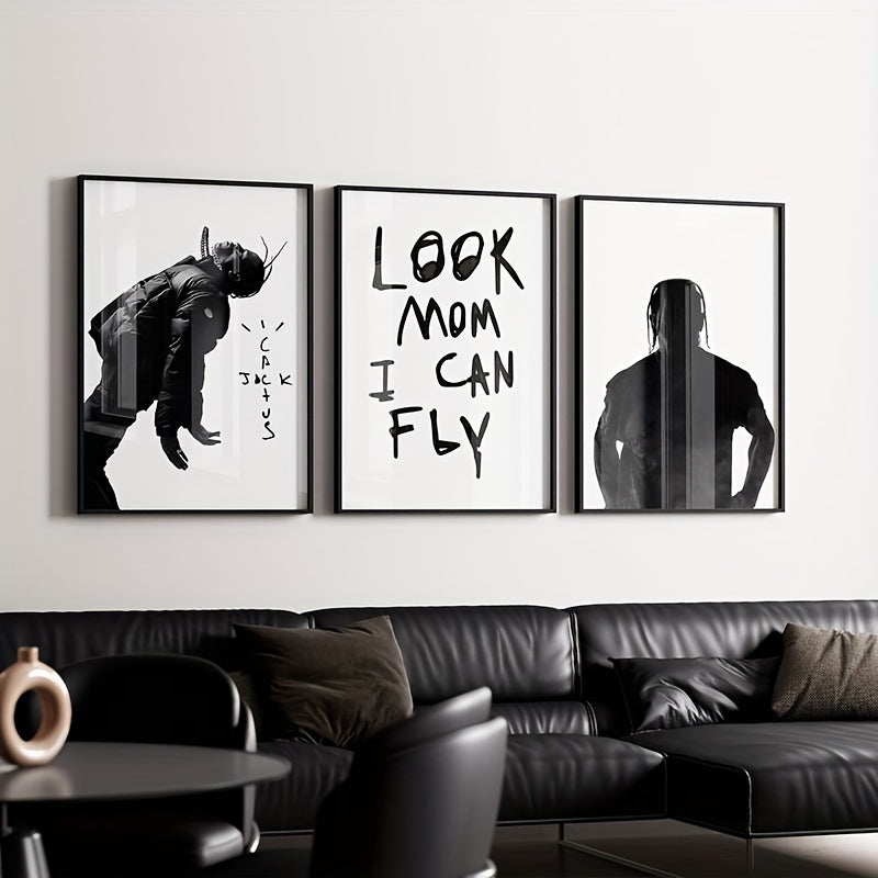 Set of 3 Unframed Canvas Music Posters Wall Art Decor for Living Room Bedroom