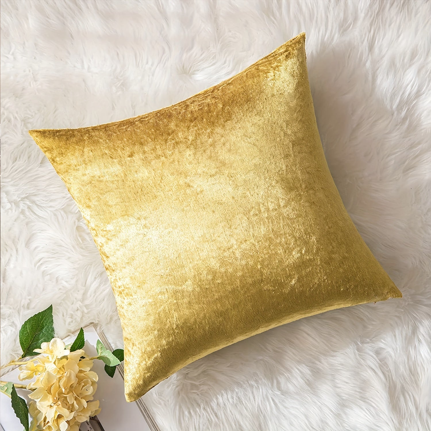 Velvet Throw Pillow Cover with Speckled Texture for Sofa and Bed 100% Polyester