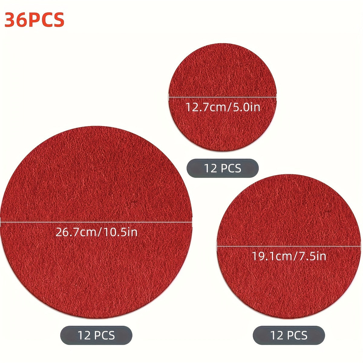 Set of 36 FeltMate Felt Pot Holders and Plate Separators for Cookware and Dinnerware Protection