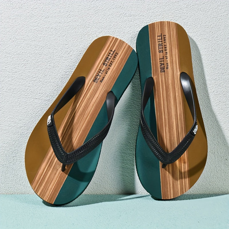 Men's Casual Outdoor Slippers with Rubber Sole Anti-Slip Odorless Sweat-Absorbing EVA Beach Shoes