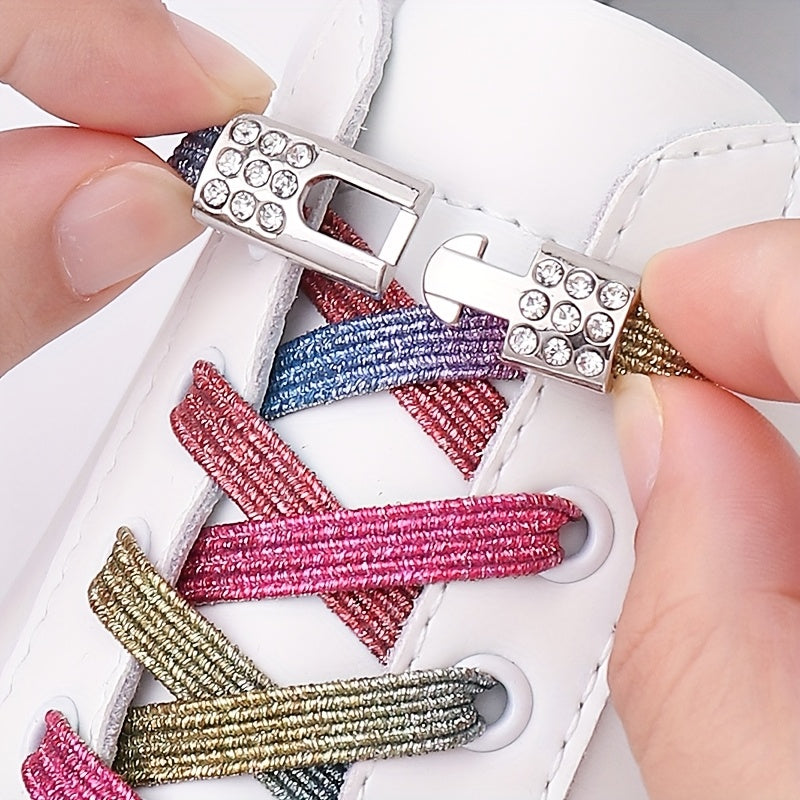 Unisex Elastic No-Tie Shoe Laces Solid Color Waterproof Rope