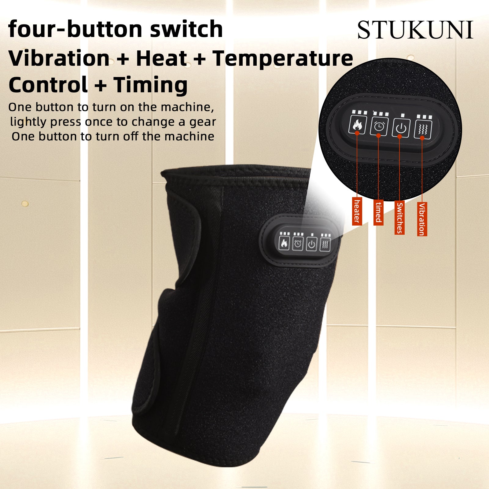 ThermaKnee USB нагруженный коленный бандаж с вибрацией, 3 уровнями нагрева, 3 режимами массажа, таймером, без батареи, подарок для родителей и личное использование
