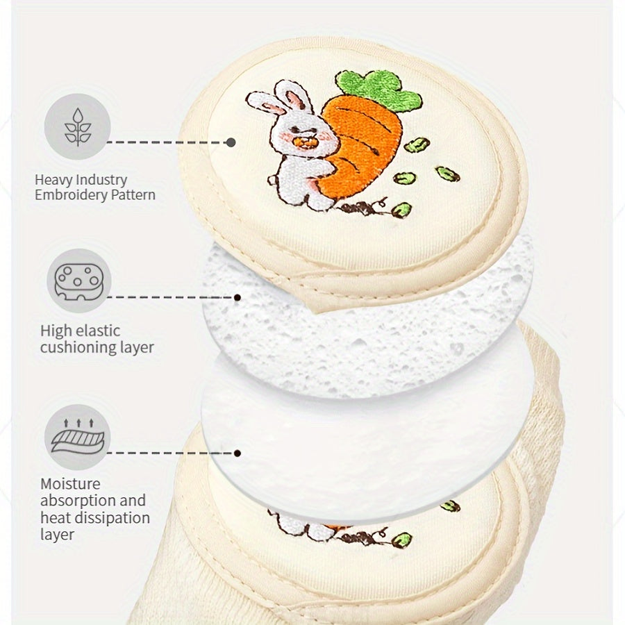 Kids Knee Pads Set of 2 Lightweight Breathable Anti-Slip Beige Polyester