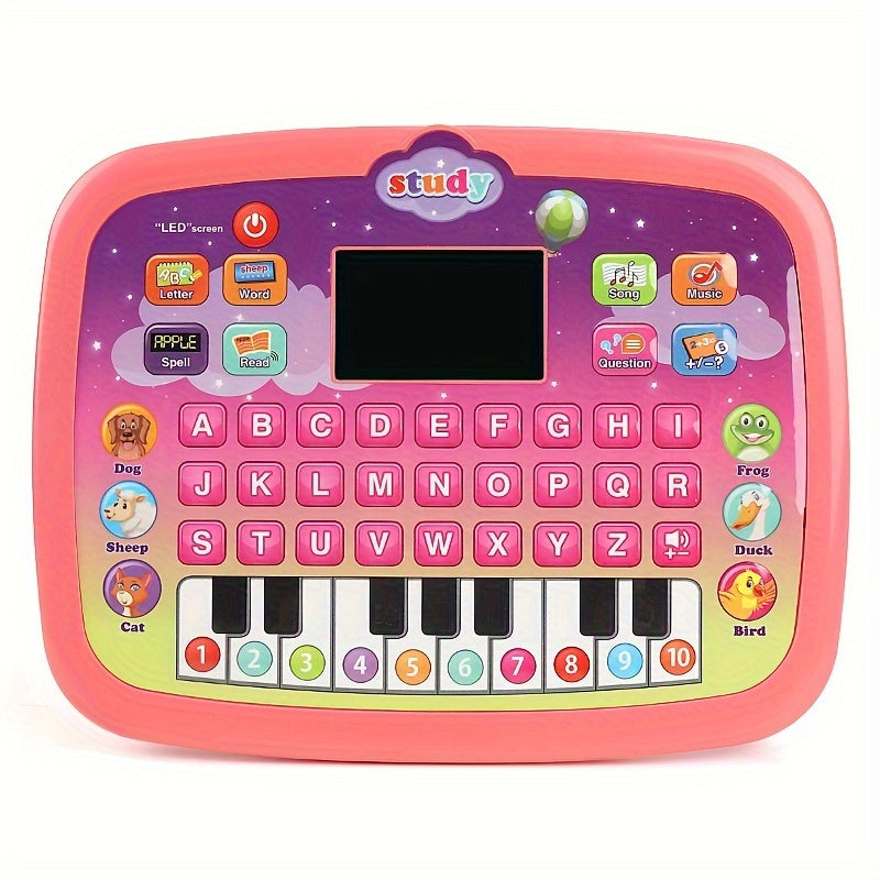 Educational Interactive Tablet with LED Screen for Learning Alphabet Numbers Words Music Math