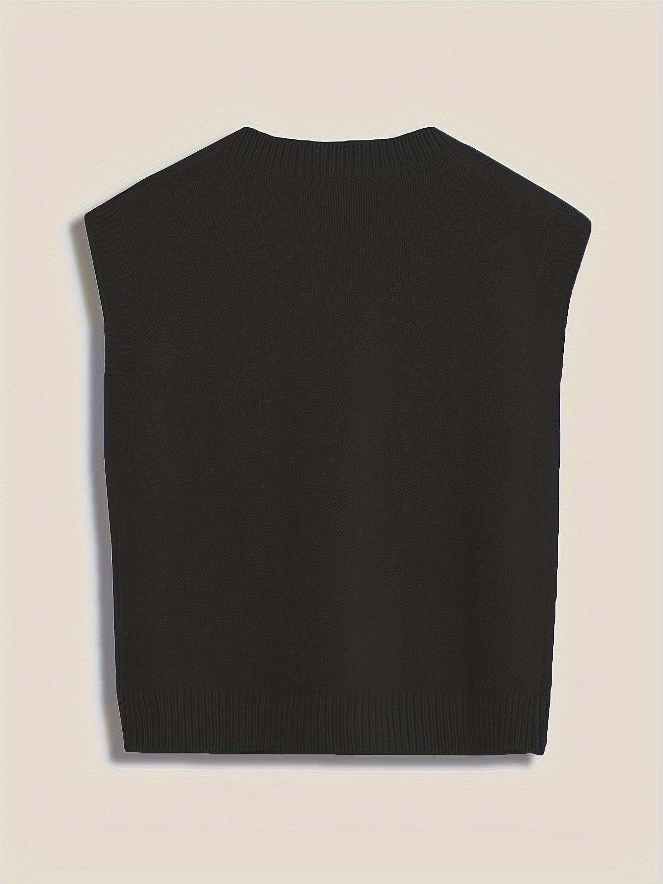 Women's Ribbed V Neck Sleeveless Sweater Vest Solid Knit Spring Fall