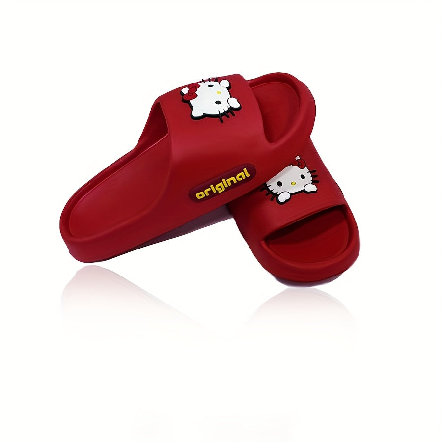 Women's EVA Slippers Indoor Outdoor House Shoes Black Red Bow Casual Footwear