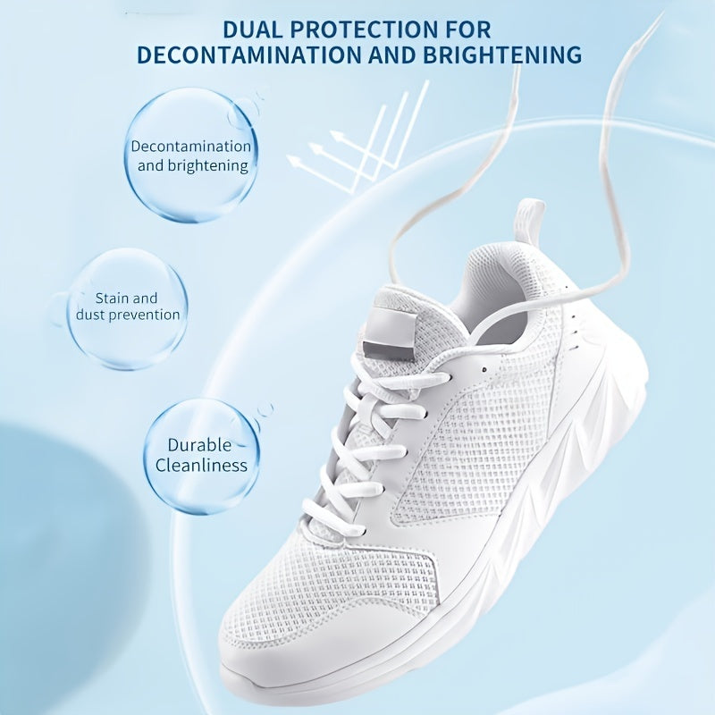 Tez Ta'sirli Oq Poyabzal Kreml - Dog'larni olib tashlaydi va oq rangni tiklaydi, Krossovkalar, Kanvas va Sun'iy Materiallar uchun ideal - Qo'shimcha Tozalash Gubkasi bilan qulay yuvishsiz formula