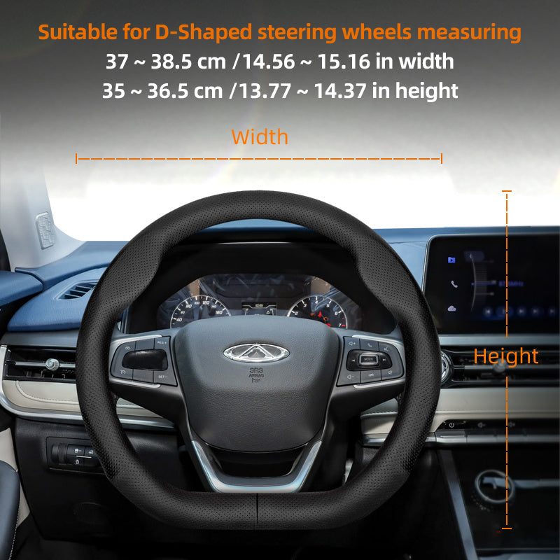 Universal Leather Steering Wheel Cover Breathable Thin Car Accessory Black Burgundy Brown