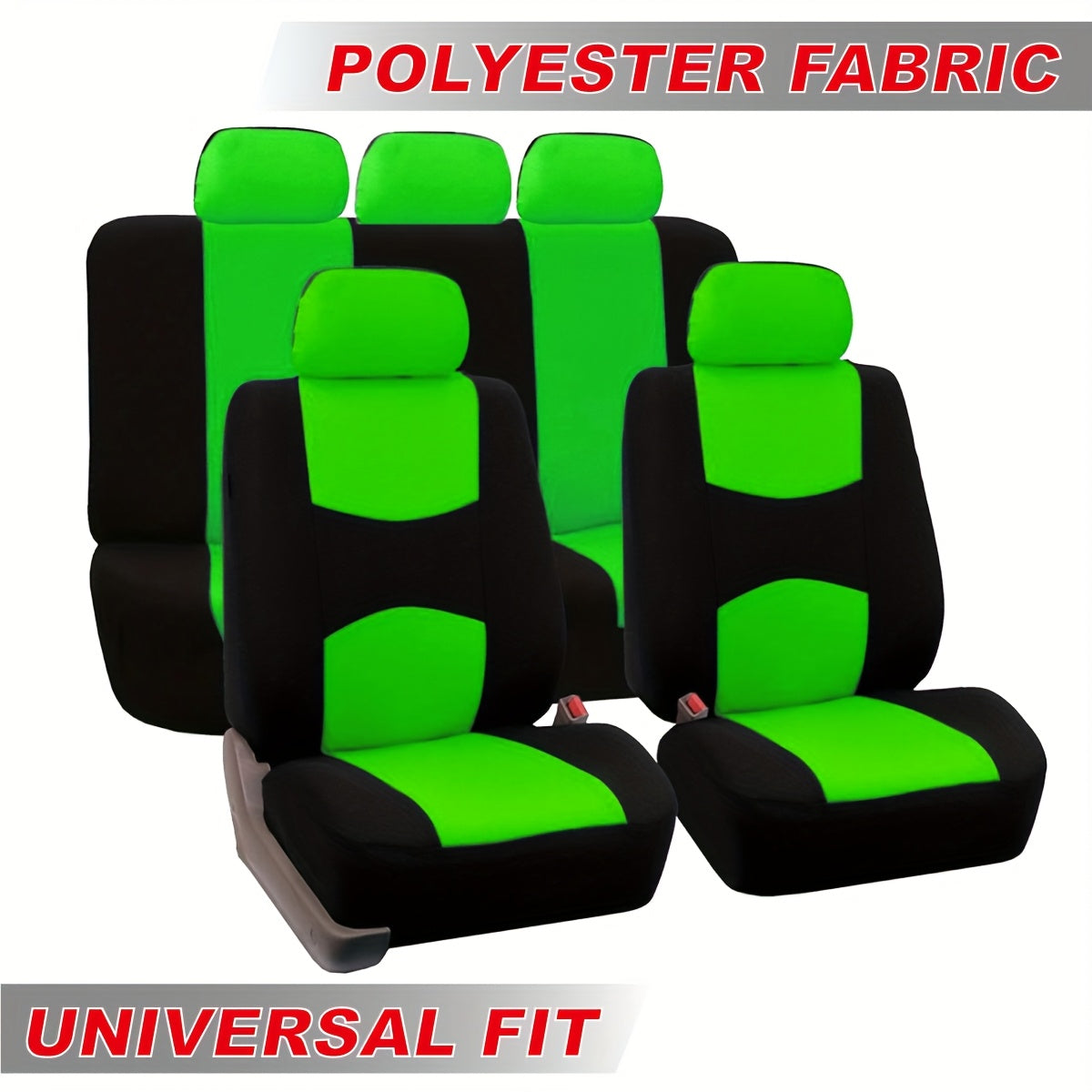 Polyester Car Seat Cover Set for 5 Seats Universal Fit Breathable Durable