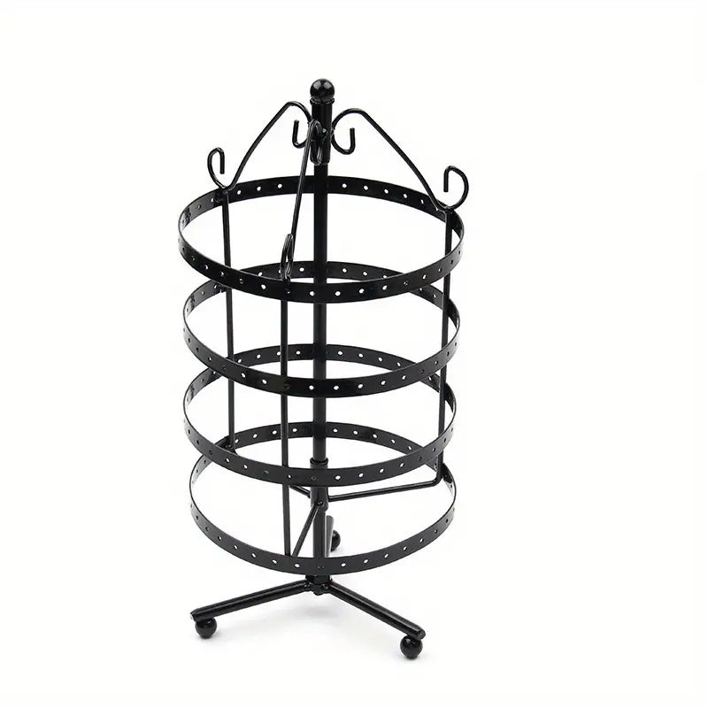 Metal Rotating Earring Holder Organizer with 4 Tiers Jewelry Display Stand