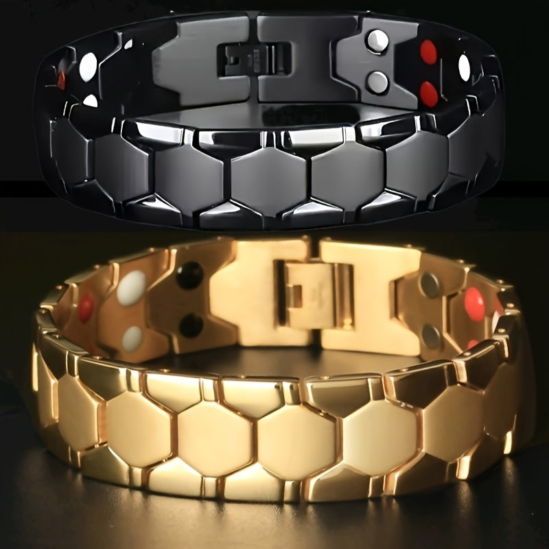 Conjunto de pulseras magnéticas para hombres y mujeres, doble fila, 3500 Gauss, regalo para el Día de San Valentín