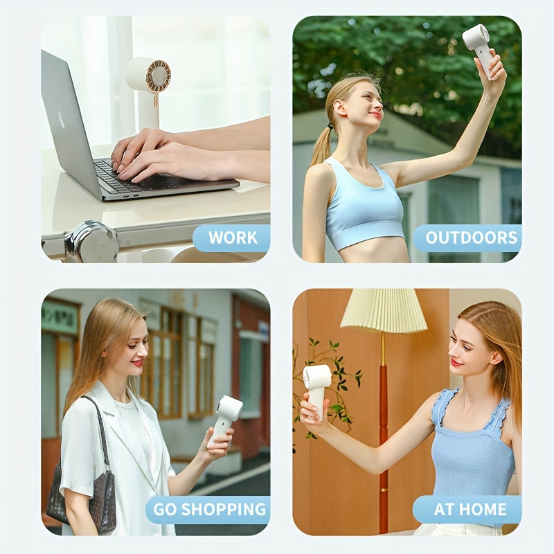 Портативный ручной USB-вентилятор с горячим и холодным компрессом, аккумулятор 2400 мАч