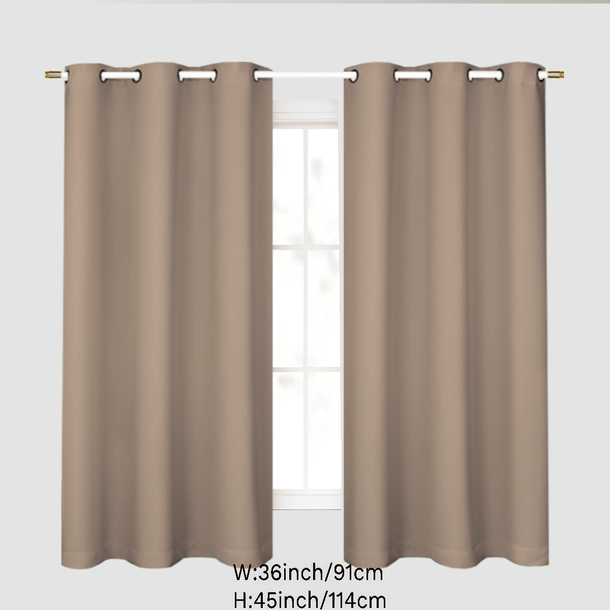 Gray Blackout Curtains for Bedroom Living Room Thermal Insulation Noise Reduction 1PC
