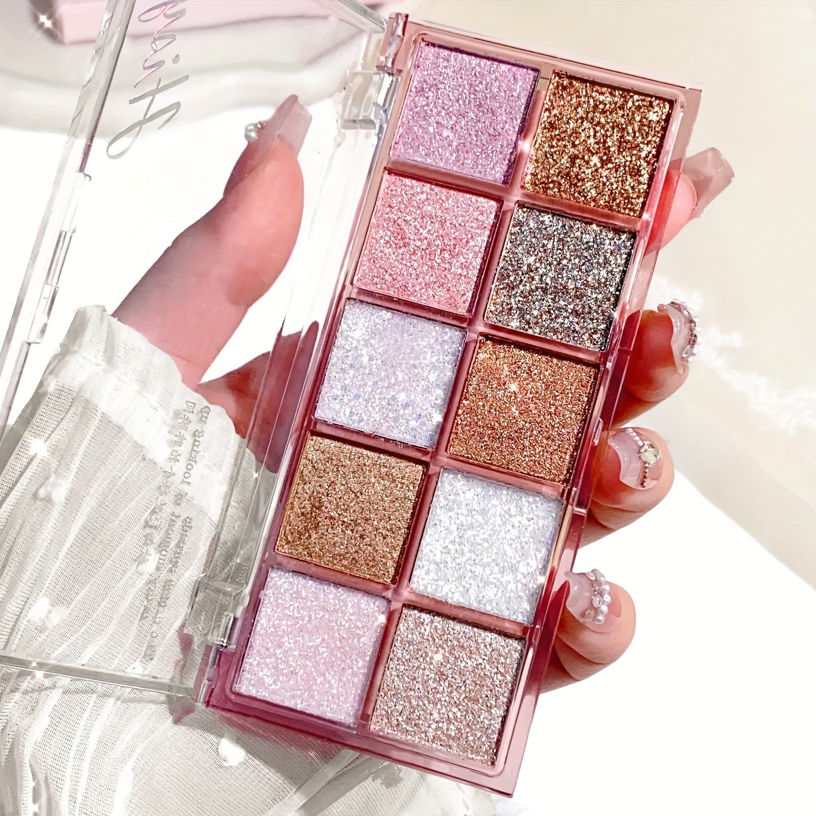 Женская палетка теней для век 9-18 цветов матовые и с эффектом шиммер нюд коричневый фиолетовый