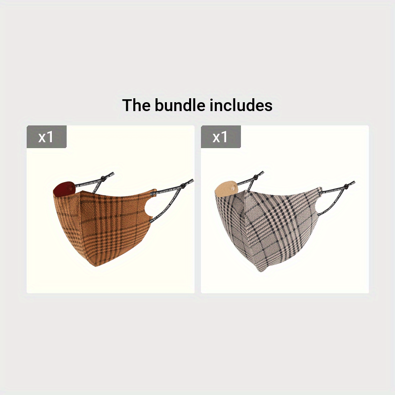 Unisex Reusable Breathable Plaid Face Mask Sun Protection for Outdoors