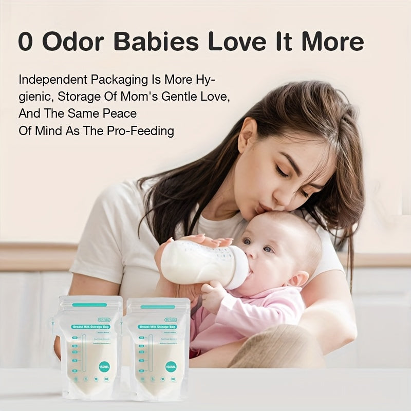 Breastmilk Storage Bags 150ml Self-Standing 10/30/100pcs for Easy Feeding