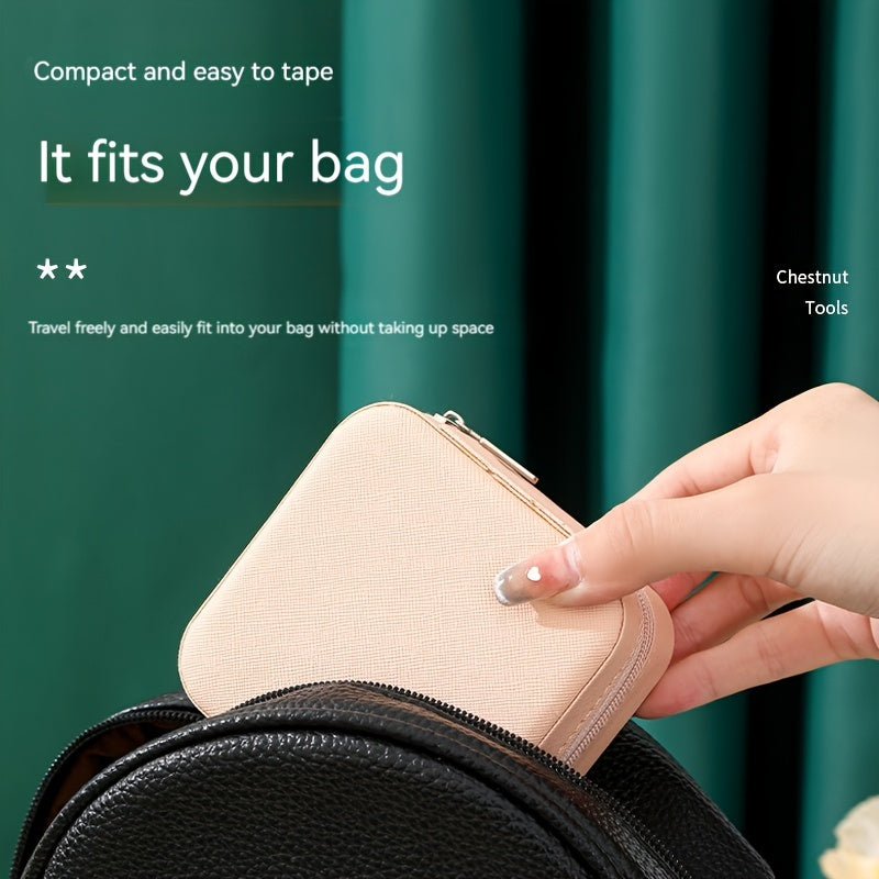 Portable Leather Jewelry Organizer for Earrings Rings and Necklaces